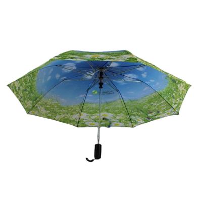 China Oriental Logo 2 Folds 21 Inch Polyester Promotional Custom Umbrella Advertising No Minimum for sale