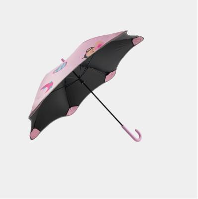 China Novelty No Tricks Around Customer Corner Full Color Printing Cute UV Protect Safe Kids Rain Umbrella for sale