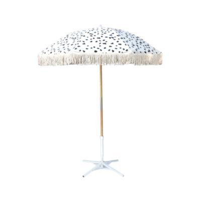 China Contemporary beach umbrella maker boho beach umbrella fringe with tassels for sale