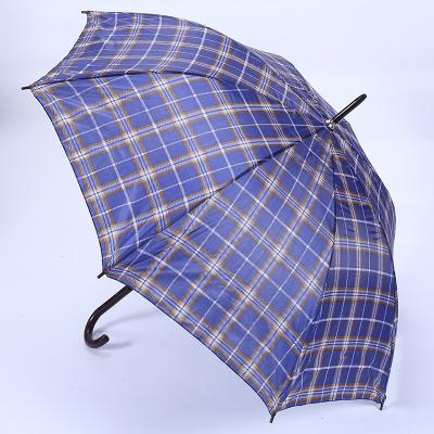 China Nonprofits Customized New Classic Straight Check Grid Plaids Ripstop Fabric Design Umbrella for sale