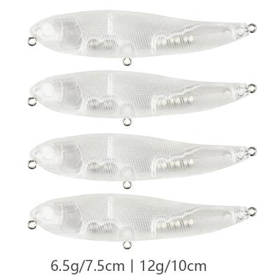 China Fresh and Salt Water Fishing Lure Bait Bodies, Minnow 7.5cm/6.5g 10cm/12g Crankbait Artificial Hard Plastic Wobbler Bait DIY Unpainted Fishing Tackle for sale