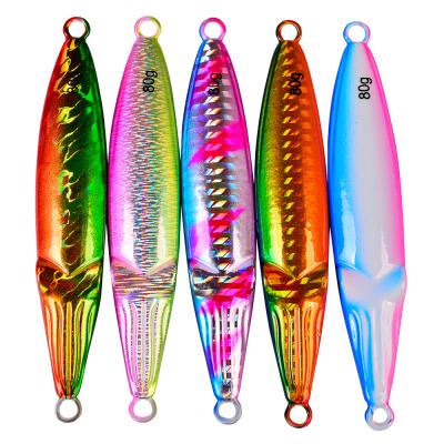 China Metal 40g 60g 80g 100g Freshwater and Saltwater Building Lures Lead Boat Vertical Metal Jig Spoon Artificial Fishing Lures for sale