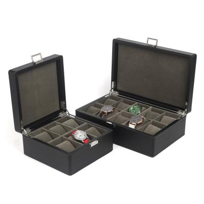 China Wholesale High-End Watch Storage Box MDF Watch Box Luxury Custom Durable High Quality Leather Watch Display Box for sale