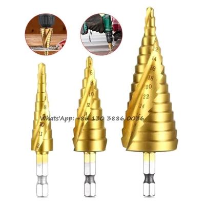 China High Quality Titanium Low Price Step Drill Bits Wood Machine- Step Drill Bits Hss Metal Wood Drilling for sale