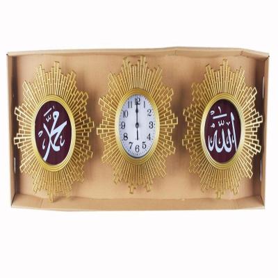 China Wholesale Hot Selling Islamic Azan Wall Clock Three Piece Antique Style Factory Set Plastic Wall Clock For Prayer for sale