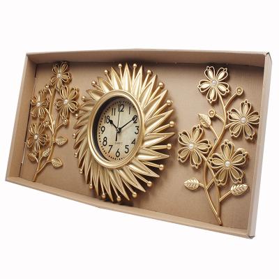 China Antique style promotion home hot sale plastic decoration set of three pieces of wall clock for sale