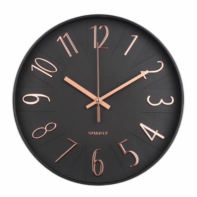 China Wall Clock Antique Style Home Decoration 12 Inch Modern Plastic 3d Wall Watches Home Decor Wall Clocks for sale