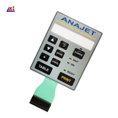 China 210mm*150mm PC PET 100MA Waterproof Membrane Switch for sale