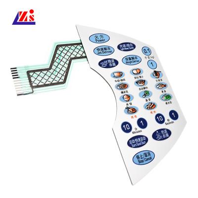 China Flexible Silk Printing Push Button Backlit Membrane Switch Keypad Anti Corrosion for sale