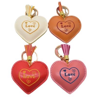 China Wholesale PU Leather Love Key Chain Luggage Car Key Decoration Stationery Office Gifts Pendant Sale Promotion Gift Available for sale