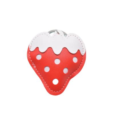 China Wholesale Promotional Gift and PU Summer Strawberry Clothing Lovely Fruit Skin Spring Covered Car Accessories Key Chain Pendant Key Decoration for sale