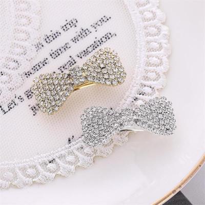 China Candy Full Diamond Bow Hairpin Exquisite Rhinestone Edge Clip BB Clip 2021 Summer New Korean Hair Accessories for sale