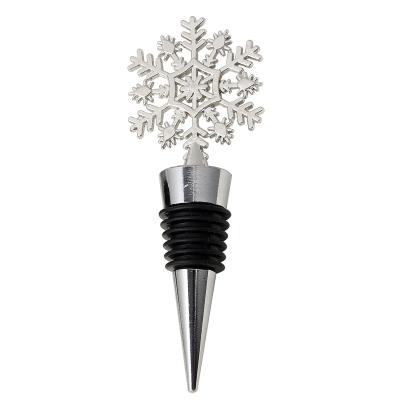 China Creative Border Disposable Red Wine Alloy Wine Bottle Stopper European and American Party Wine Snow Gift Stopper Creative Border for sale