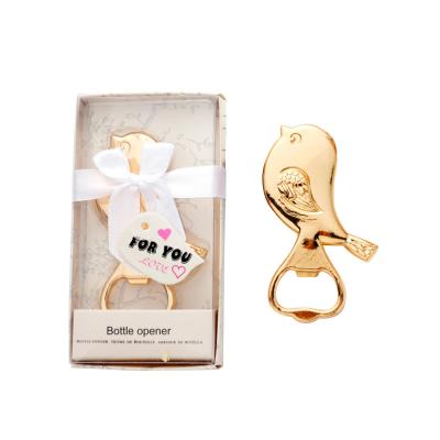 China Viable Gift For Wedding Guests Gift Box Wedding Supplies Wedding Gifts Alloy Love Bird Creative Bottle Opener for sale