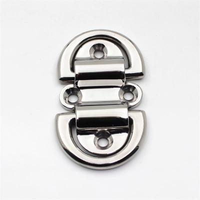 China Activity 316 6mm D-Type Outdoor Climbing Double Ring Fixed Plate Buckle Stainless Steel Marine Hardware for sale