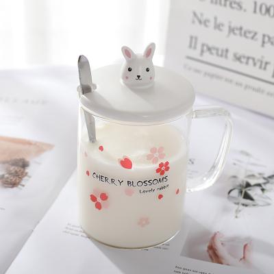 China Creative Viable Cartoon Borosilicate Rabbit Zogift Rabbit Beverage Office Home Coffee Milk Tea Cup Animal 3d Glass Lovely for sale