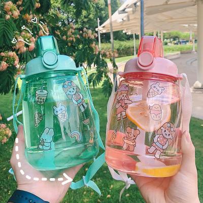 China 2022 Success Viable Motivational Kids ZOGIFTS Amazon Plastic Water Bottles Big Belly Water Cup Cute Straw Cup for sale