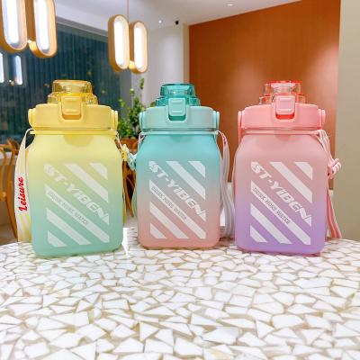 China Viable Gradient Color Large Capacity 1.5L Amazon Sport Plastic Water Bottle For Gym for sale