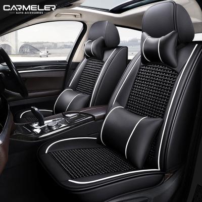 China Durable Universal Car 5 Seats Fit Set PVC Leather Car Seat Covers / Seat Cover Sports Cushion Covers Full Set Seat Cover for sale