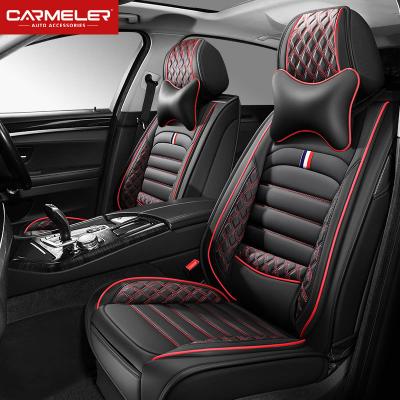 China Durable Universal Car 5 Seats Fit Set PVC Leather Car Seat Covers / Seat Cover Sports Cushion Covers Full Set Seat Cover for sale