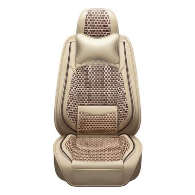 China Goods 2022 Fashion Car Beige Breathable Seat Cover/Seat Cover Full Set Universal Accessories Wholesale Custom Car Logo Car Seat Covers for sale