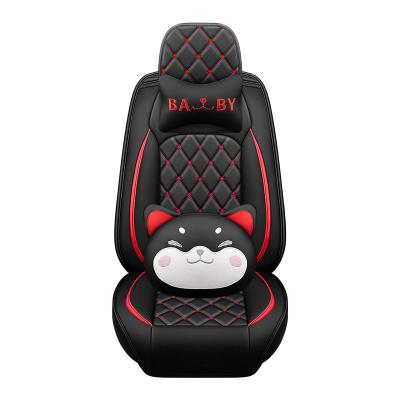 China Durable Car Front Seat Car Seat Cover / Seat Cover For Universal Car Seat Protector Fashion PU 3D Four Season High Quality Leather Set Customized for sale