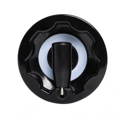 China Machine Corrugated Solid Bakelite Plastic Handwheel With Handle for sale