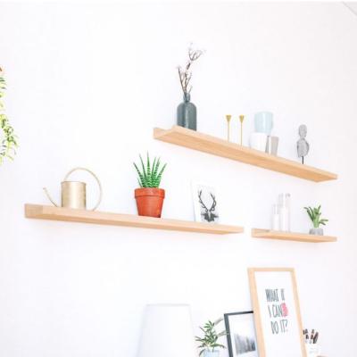 China High Quality Adjustable Home Modern Design Living Room Wall Mount Wooden Shelf (Other) Wood Shelf for sale