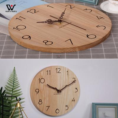 China Antique Style Wooden Decorative Classic Designs Round Clock Wholesale Wooden Wall Clock for sale