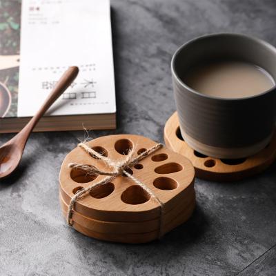 China Custom Made Irregular Home Cup Coasters Bamboo Mat Pad Drink Cup Coasters Viable For Bar Wedding for sale