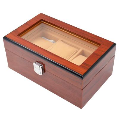 China 2019 Handmade High Quality Jewelry Storage Watch Boxes 3 Luxury Wooden Grids Display Watch Case Durable for sale