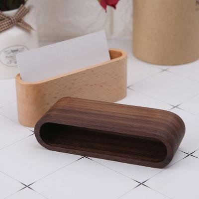 China Desktop Wedding Durable Display Stand Wooden Business Card Box Name Card Holder For Office Desk for sale