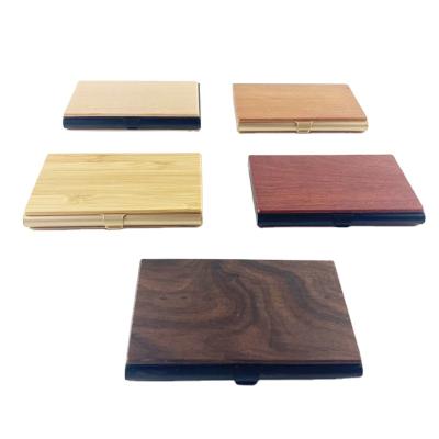 China Durable Personalized Business Card Holder Customized Engrave LOGO Wooden Business Card Case for sale