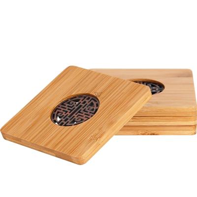 China Durable Custom Wooden Coaster Home Decor Heat Resistant Wooden Tea Table Coasters for sale