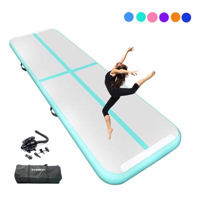 China Free shipping Best quality 3M airtrack gym mint green inflatable gymnastics mat for sale