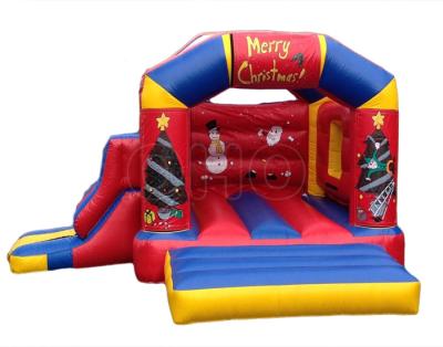 China Water Proof New Guangzhou Inflatable Bouncy Castle With Christmas Printing Cheap Bounce House for sale