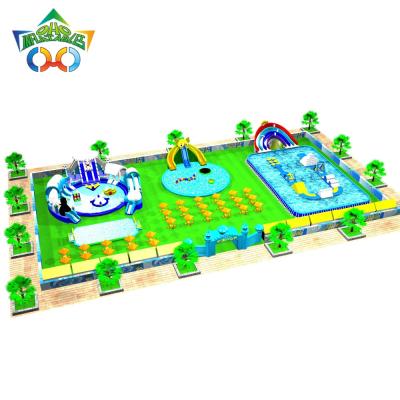 China Inflatable Fun Water Park Design For Land On Sale With Pool , Slide Water Games On Land Equipment for sale