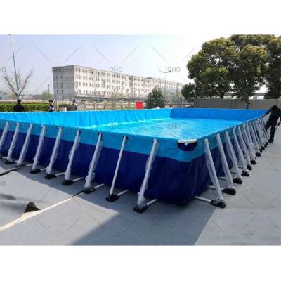 China Waterproof Inflatable Water Equipment Metal Steel Frame Swimming Pool For Water Park for sale