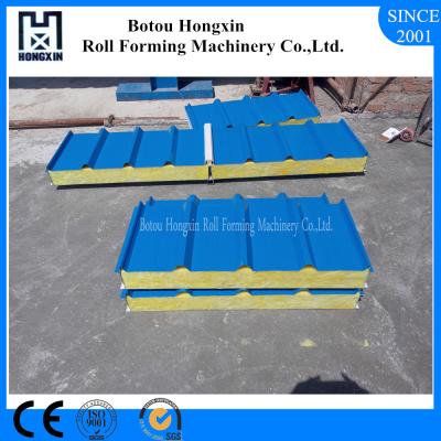 China ISO Mineral Wool Sandwich Panel Line , Efficient Continuous Sandwich Panel Line for sale