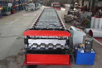 China Galvanized Profile Floor Deck Roll Forming Machine 1200mm Raw Material Width for sale