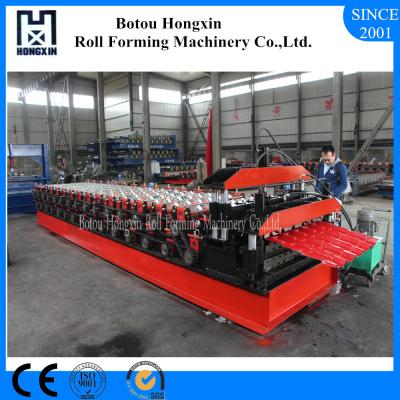 China PLC Control Glazed Tile Roll Forming Machine , Automatic Steel Roll Forming Machine for sale