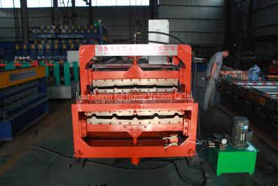 China Wall Panel Double Layer Roll Forming Machine Cr12 Cutting System 70mm Shaft for sale