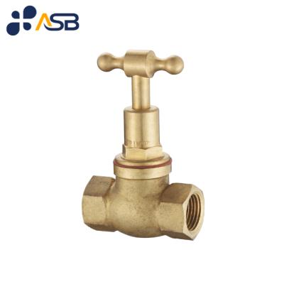 China General Brass Female Female Stop Valve T Head Certified Brass 1/2