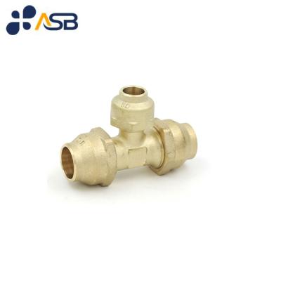 China water & Gas Flared Tee Fitting Reducer Brass for sale