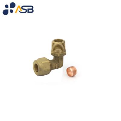 China Plumb Fitting Compression Elbow Male X Brass Copper Ferrule for sale