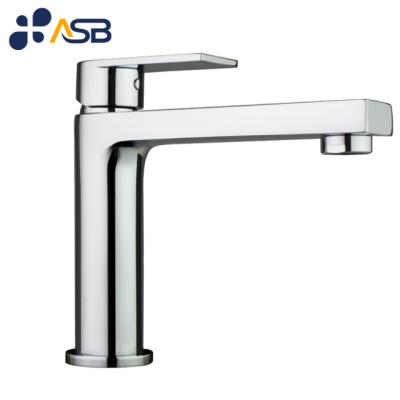 China Standard Single Hole Deck Mounted Certified Brass Chrome Bathroom Basin Vanity Faucet Mixer Tap for sale