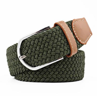 China Extra Long 3.3cm Stretch Woven Belt Elastic Mens 120cm Pin Buckle for sale