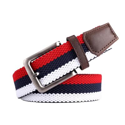 China Men Rubber Stretch Elastic Belt 2.5cm Width Colorful Woven Belt for sale