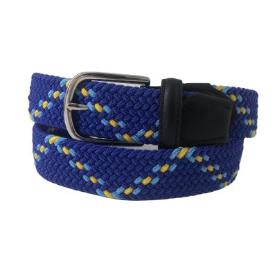 China Woven Rubber Stretch Elastic Belt 3.4cm Clip Polyester Fabric Braided Belt for sale