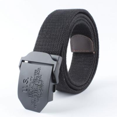 China Unisex Stretch Cotton Canvas Belt 130cm Military Web Belt Polyester for sale